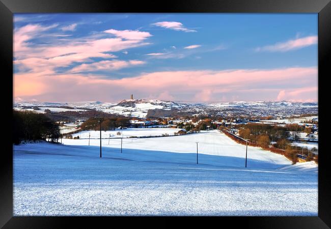 Castle Hill Winter Landscape  Framed Print by Alison Chambers