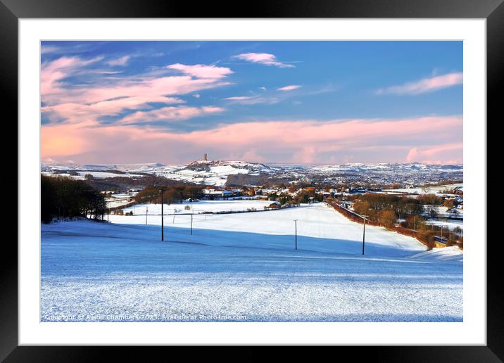 Castle Hill Winter Landscape  Framed Mounted Print by Alison Chambers