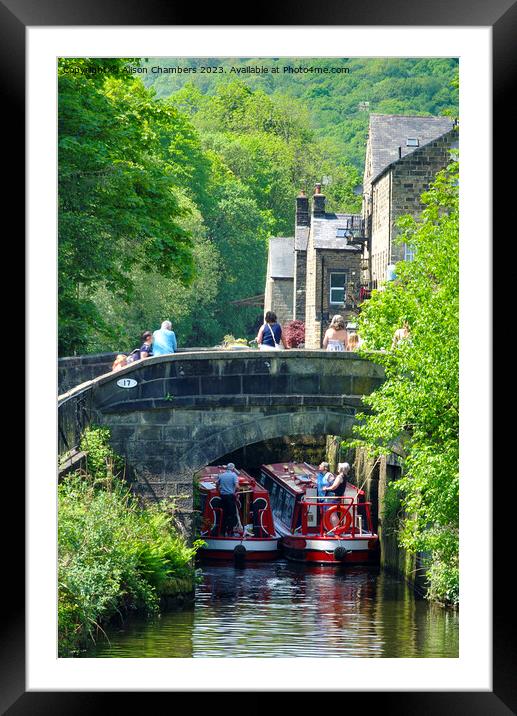 A Tight Squeeze On The Rochdale Canal Framed Mounted Print by Alison Chambers