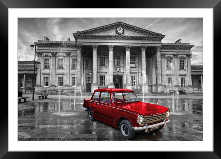 Triumph Herald Framed Mounted Print by Alison Chambers
