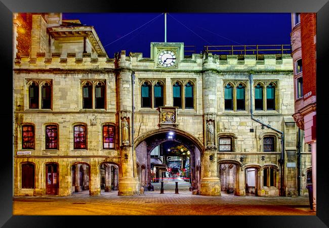 Lincoln Guildhall and Stonebow Framed Print by Alison Chambers