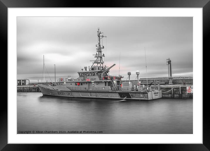 UK Border Force Boat Framed Mounted Print by Alison Chambers