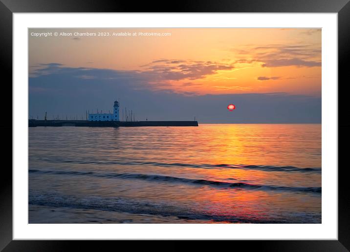 Scarborough Sunrise Framed Mounted Print by Alison Chambers