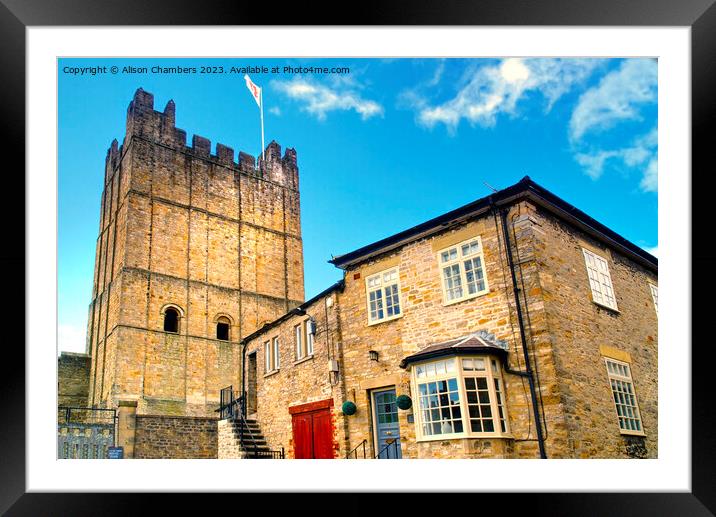 Richmond Castle Framed Mounted Print by Alison Chambers