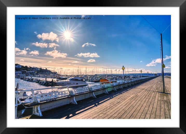 Torquay Sunrise Framed Mounted Print by Alison Chambers