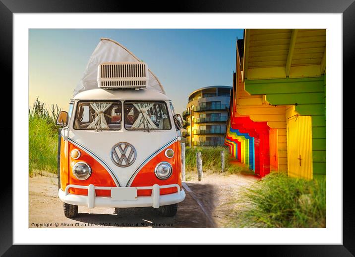 VW Camper Van Framed Mounted Print by Alison Chambers