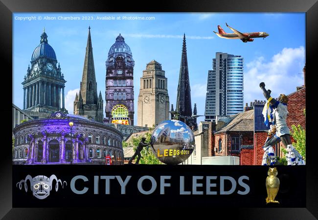 City Of Leeds Composite  Framed Print by Alison Chambers