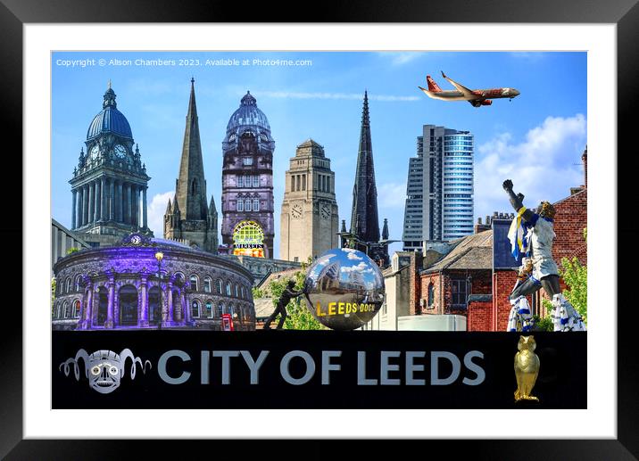 City Of Leeds Composite  Framed Mounted Print by Alison Chambers