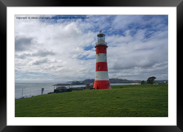 Smeatons Tower Plymouth Framed Mounted Print by Alison Chambers
