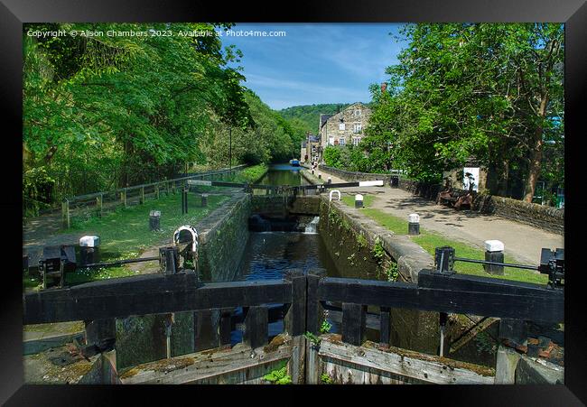 Hebden Bridge Canal Framed Print by Alison Chambers