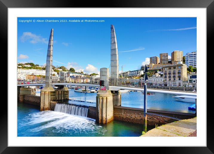 Torquay Harbour Bridge Framed Mounted Print by Alison Chambers