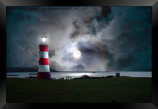 Smeatons Tower On Plymouth Hoe Framed Print by Alison Chambers