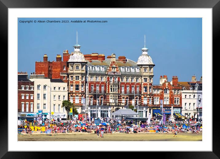 Royal Hotel Weymouth Framed Mounted Print by Alison Chambers