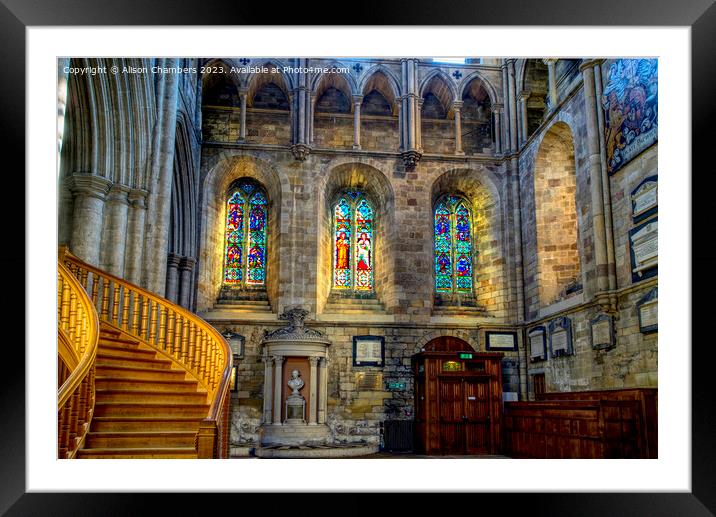 Ripon Cathedral South Transept  Framed Mounted Print by Alison Chambers
