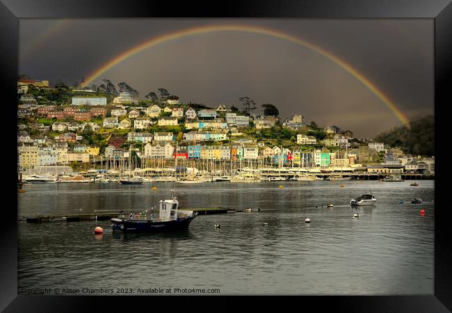 Dartmouth Rainbow Framed Print by Alison Chambers