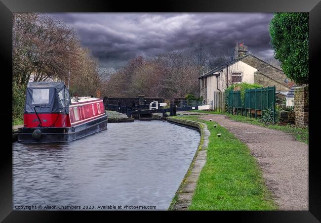 Huddersfield Narrow Canal Framed Print by Alison Chambers