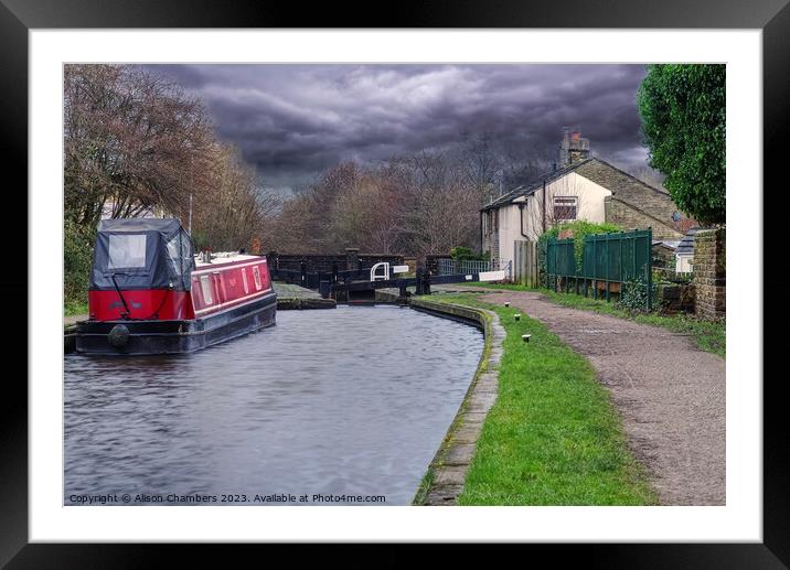 Huddersfield Narrow Canal Framed Mounted Print by Alison Chambers