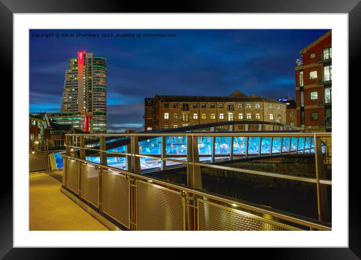 Leeds Bridgewater Place From David Oluwale Bridge Framed Mounted Print by Alison Chambers