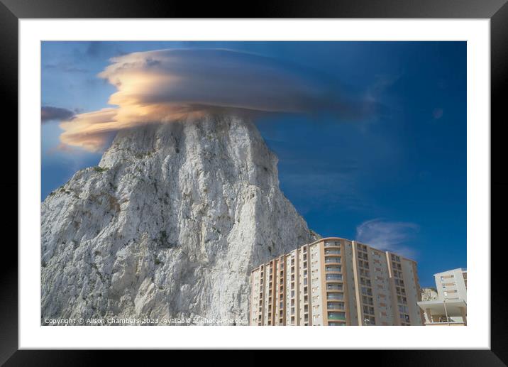 Gibraltar Cloud Framed Mounted Print by Alison Chambers