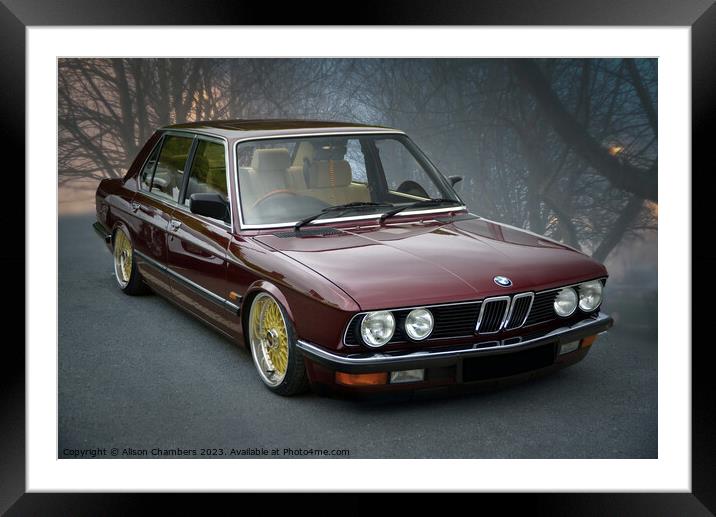 BMW E28 Classic Car Framed Mounted Print by Alison Chambers