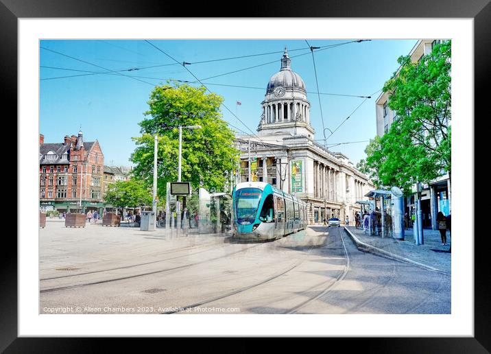 Nottingham In Watercolour  Framed Mounted Print by Alison Chambers