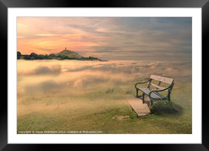 Glastonbury Tor and The Mists Of Avalon Framed Mounted Print by Alison Chambers