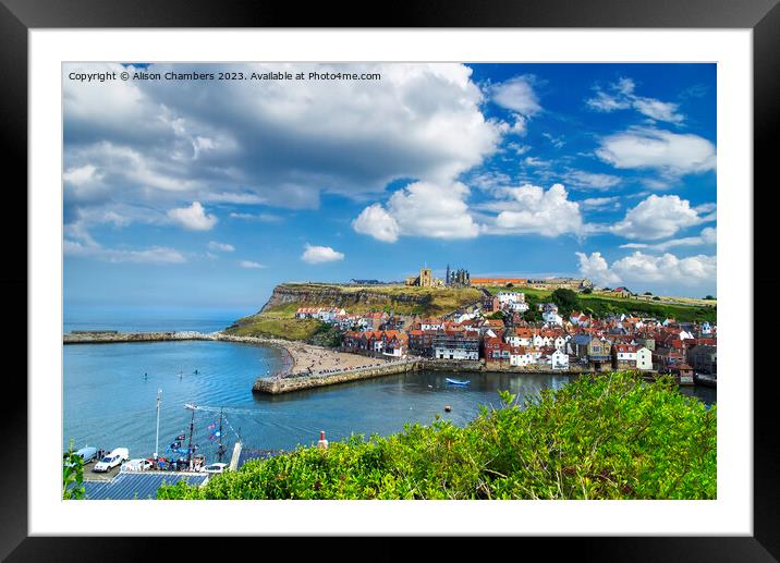 A Summertime View Of Whitby Framed Mounted Print by Alison Chambers
