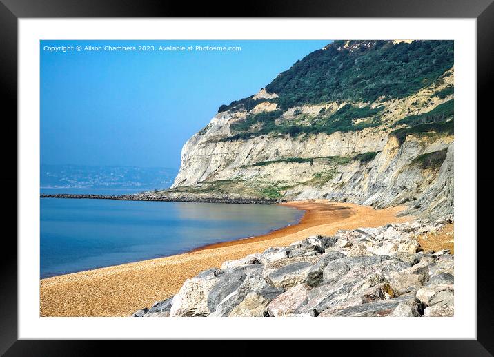 Golden Cap Dorset Framed Mounted Print by Alison Chambers