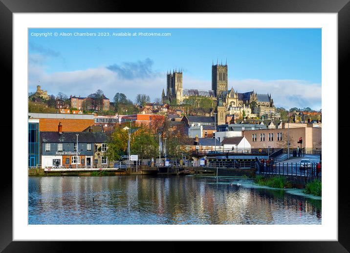 Lincoln From The Waterfront  Framed Mounted Print by Alison Chambers