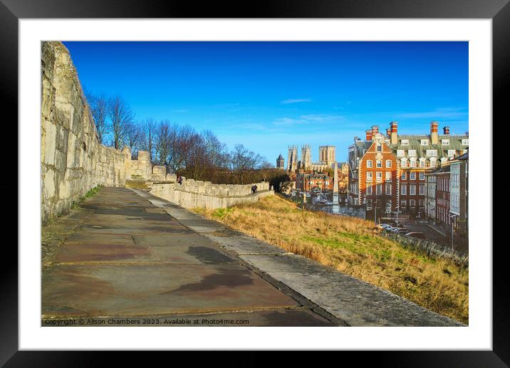York City Wall Walk Framed Mounted Print by Alison Chambers