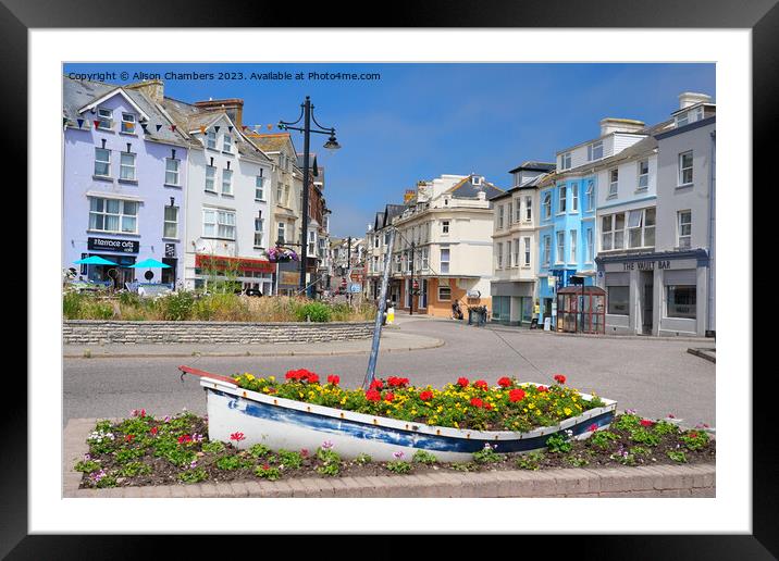 Seaton Town Devon Framed Mounted Print by Alison Chambers