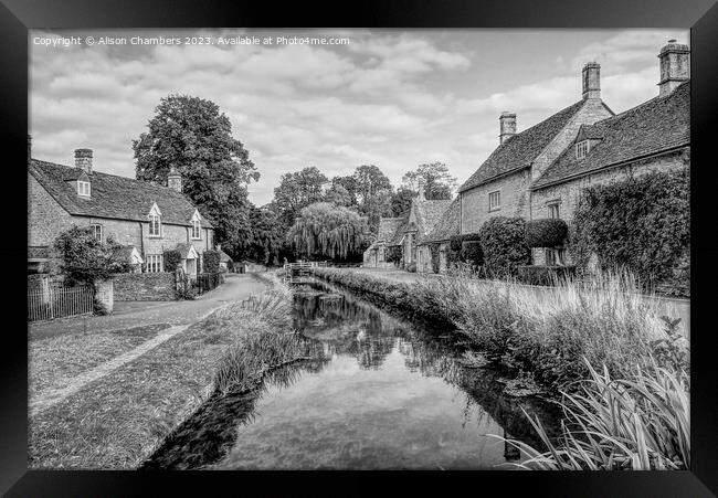 Cotswolds Lower Slaughter  Framed Print by Alison Chambers