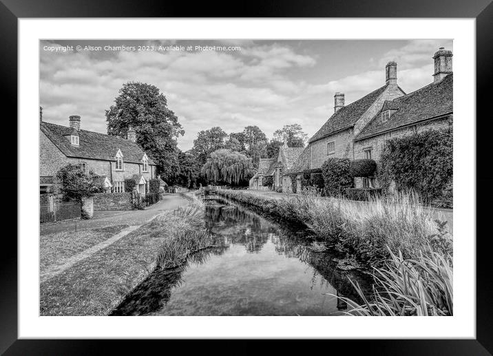 Cotswolds Lower Slaughter  Framed Mounted Print by Alison Chambers