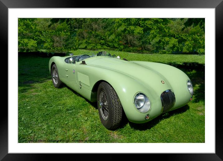 Jaguar C Type Framed Mounted Print by Alison Chambers