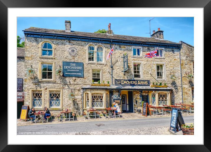 Grassington Drovers Arms Framed Mounted Print by Alison Chambers