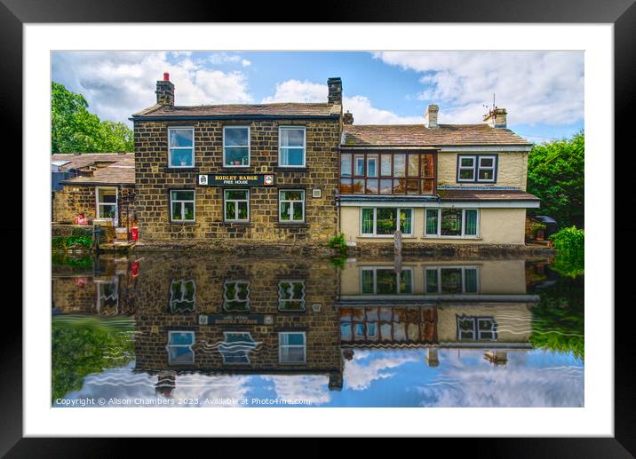 Rodley Barge Leeds Framed Mounted Print by Alison Chambers