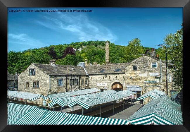 Hebden Bridge Market Place Framed Print by Alison Chambers