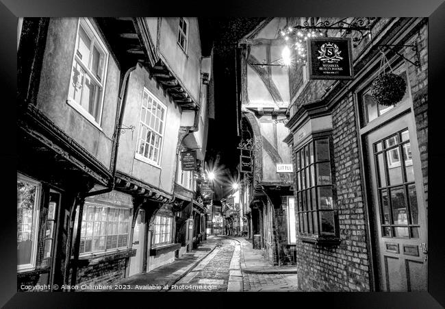 The Shambles York Framed Print by Alison Chambers