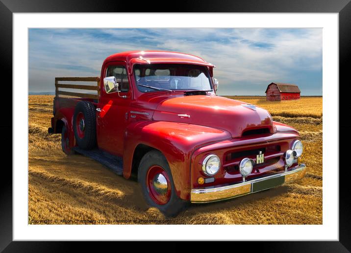 International Harvester PickUp Framed Mounted Print by Alison Chambers