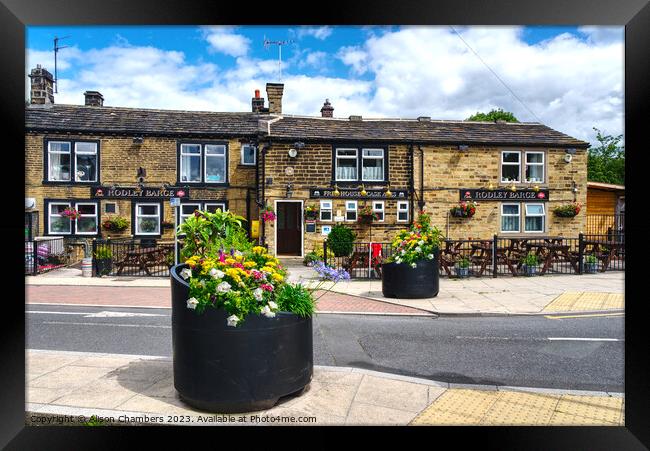 Rodley Barge Pub Framed Print by Alison Chambers