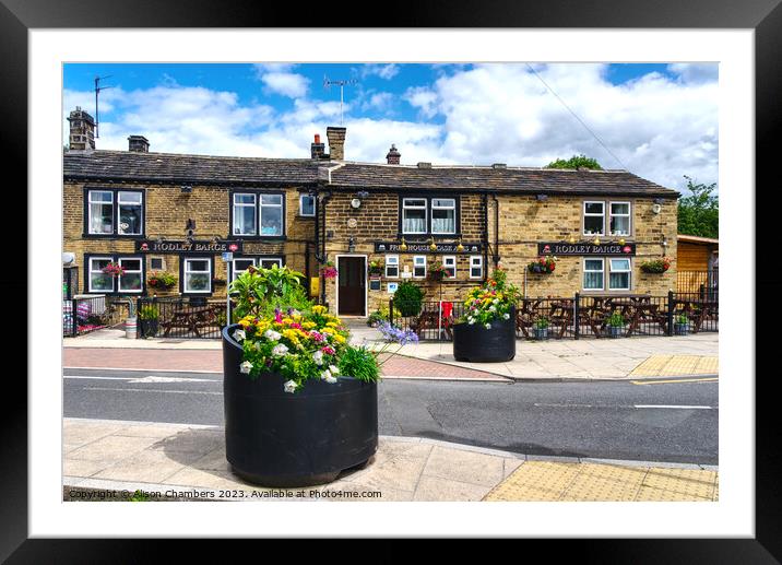 Rodley Barge Pub Framed Mounted Print by Alison Chambers