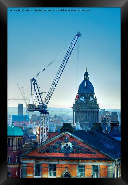 Leeds Town Hall Skyline  Framed Print by Alison Chambers