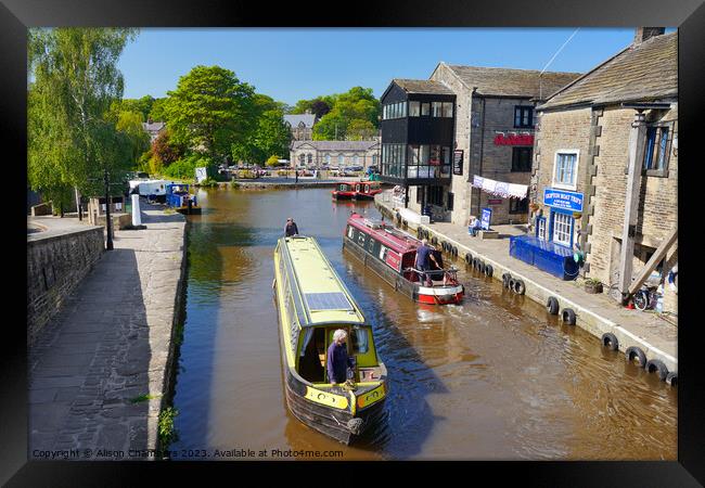 Skipton Canal Framed Print by Alison Chambers