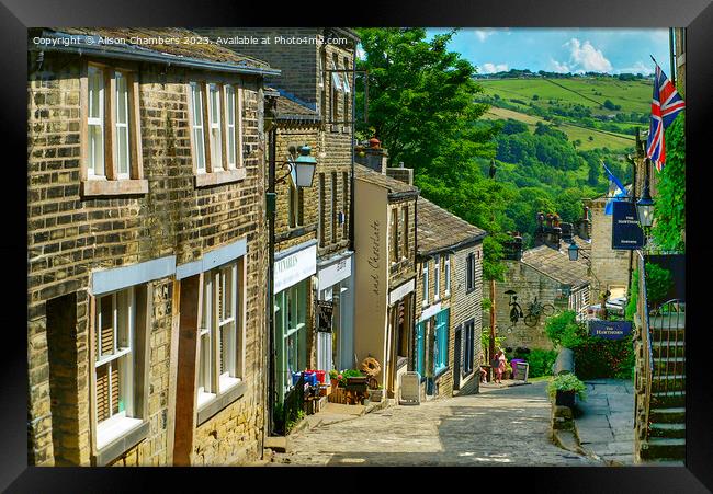 Haworth In West Yorkshire  Framed Print by Alison Chambers