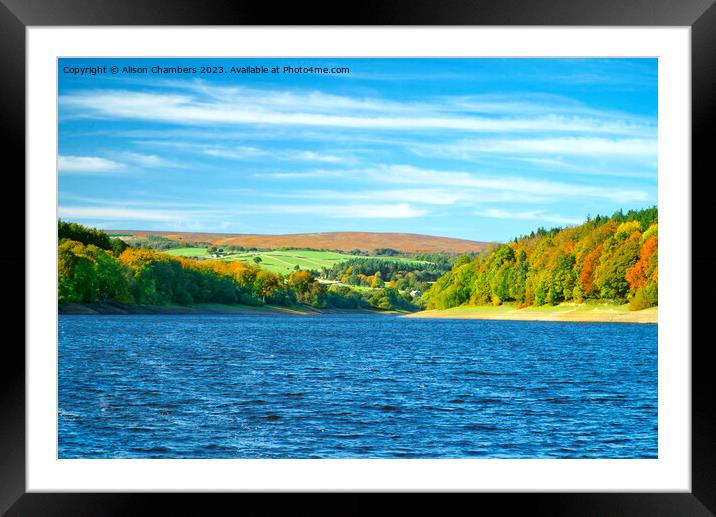 Damflask Reservoir Framed Mounted Print by Alison Chambers