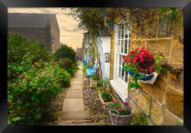 Robin Hoods Bay Holiday Cottages Framed Print by Alison Chambers