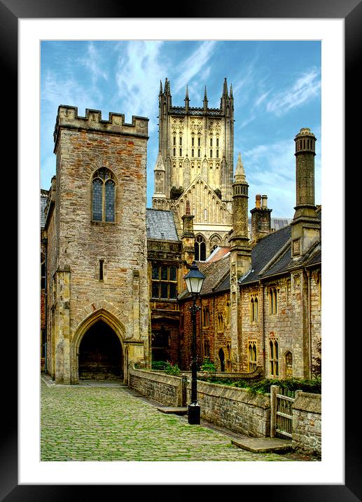 Wells Cathedral and Vicars Close Framed Mounted Print by Alison Chambers
