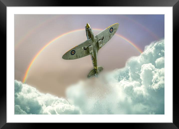 Chasing Rainbows Spitfire Framed Mounted Print by Alison Chambers