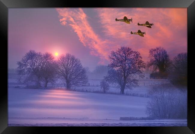  Winter Sunrise Spitfires  Framed Print by Alison Chambers