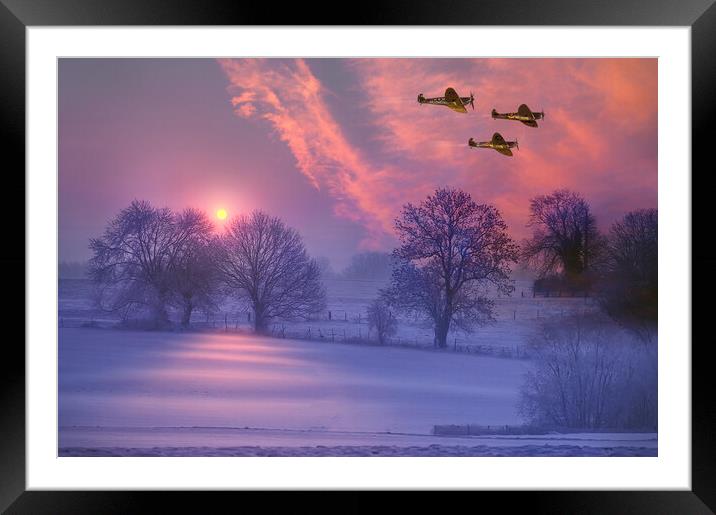 Winter Sunrise Spitfires  Framed Mounted Print by Alison Chambers